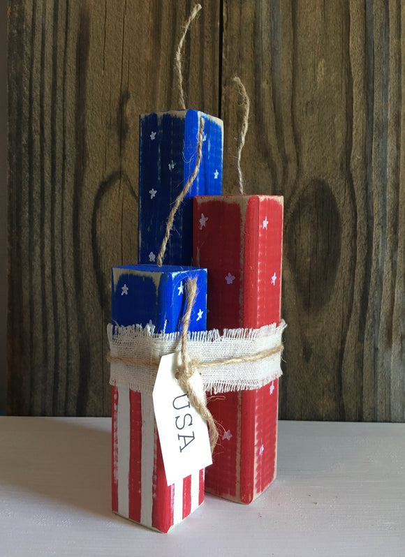 Rustic Handmade Wood Firecracker Set