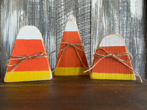 Set of 3 Rustic Candy Corns