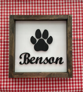 Personalized Dog Paw Sign