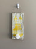 Yellow Check Bunny Sign