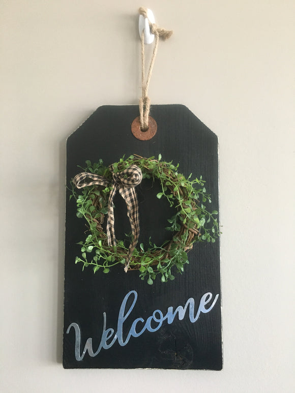 Black Welcome Door Tag